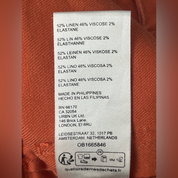 Anthropologie Maeve The Colette Wide Leg Crop Pants Orange/rust size 27 - Picture 11 of 12